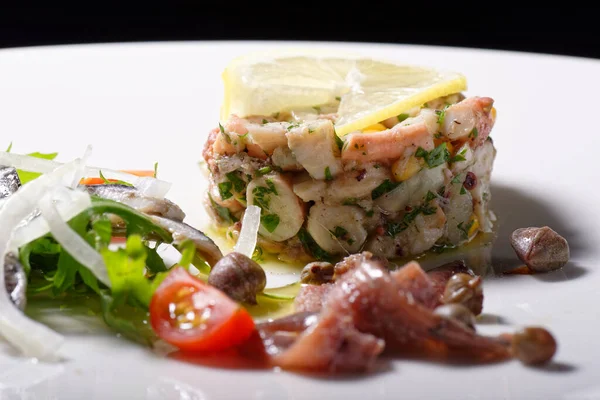 Ançüezli Ahtapot Salatalı Güzel Deniz Ürünleri Aperatifleri — Stok fotoğraf