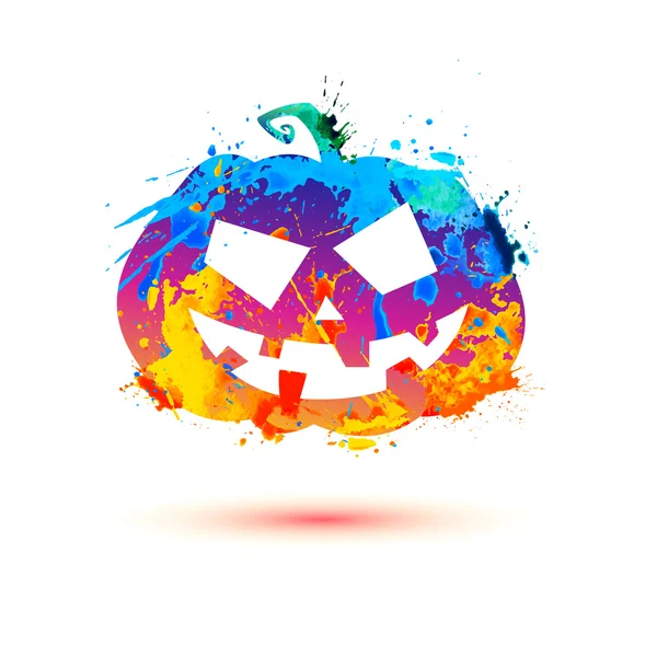 Halloween citrouille de peinture éclaboussante — Image vectorielle