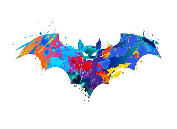Morcego de tinta respingo no fundo branco —  Vetores de Stock
