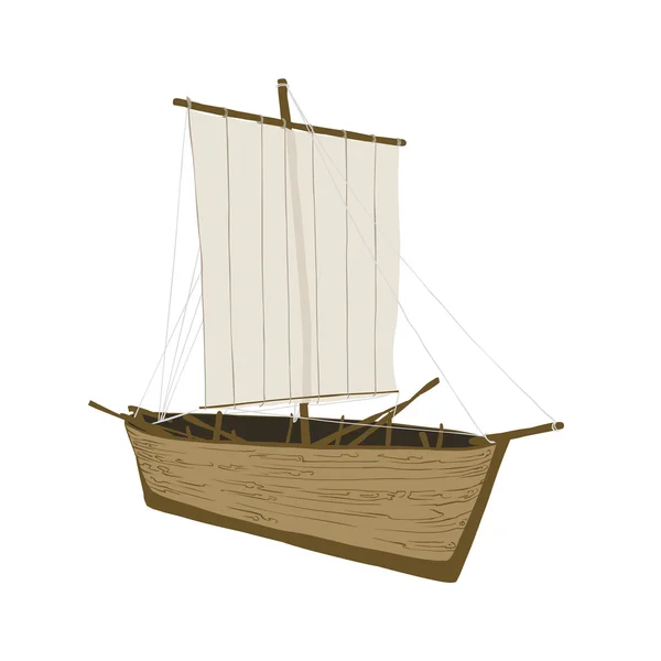 Vintage ship. Vector sailboat — Stock Vector