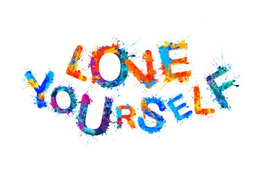 Love Yourself. Inspirational inscription clipart