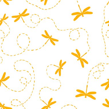 Vektör seamless modeli - düz turuncu yusufçuk