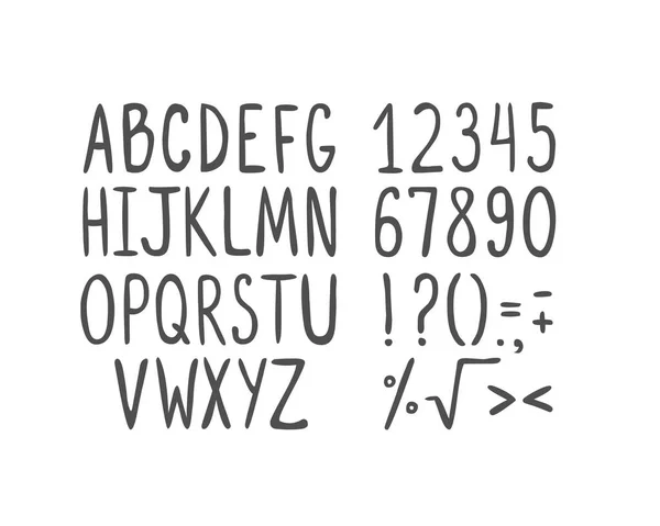 Handgezeichnetes Alphabet, Großbuchstaben. — Stockvektor