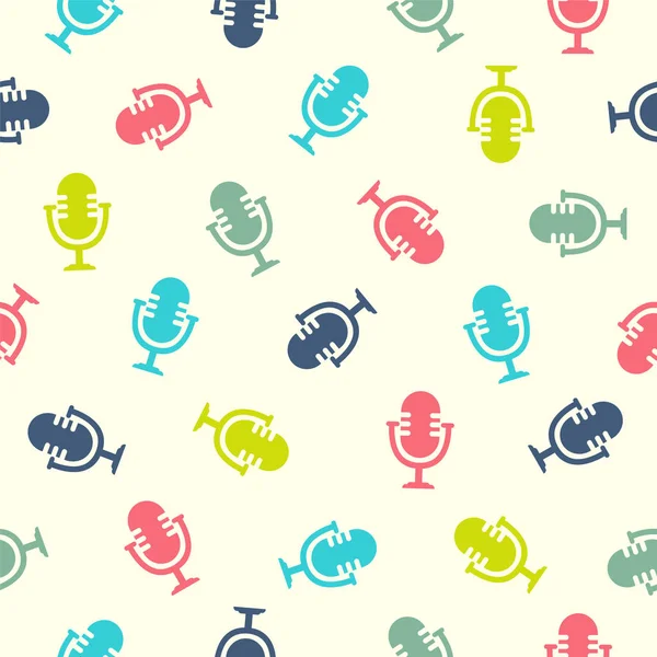 Seamless pattern - microphone — Stock Vector