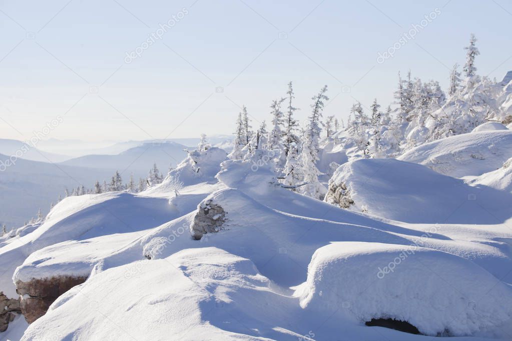 Mountain range Zyuratkul, winter landscape