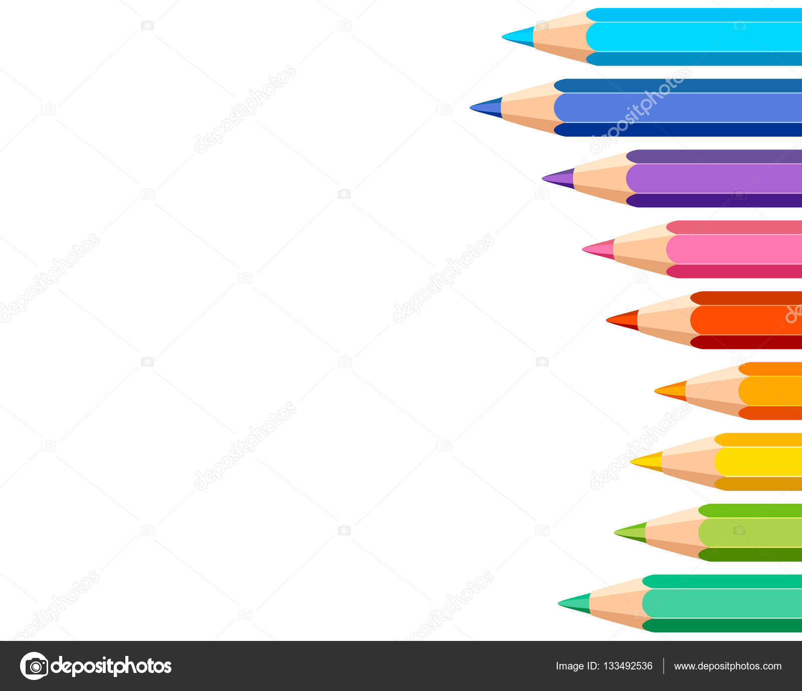 Fundo branco com lápis coloridos Vetor de ©Ukususha 133492536, image size:1024x883