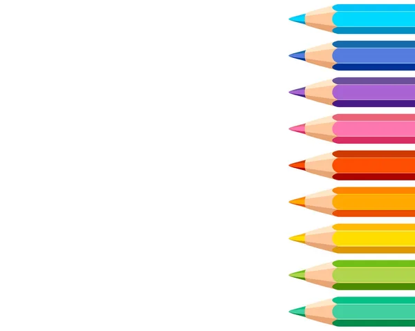 Fundo branco com lápis coloridos —  Vetores de Stock