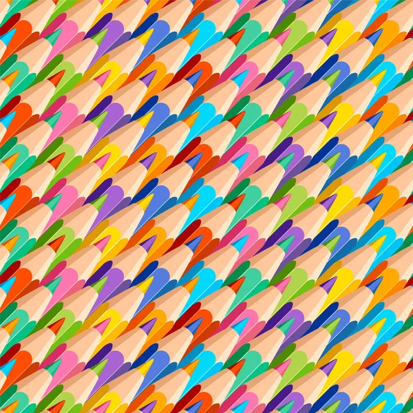 Seamless pattern of colored pencils — Stock Vector