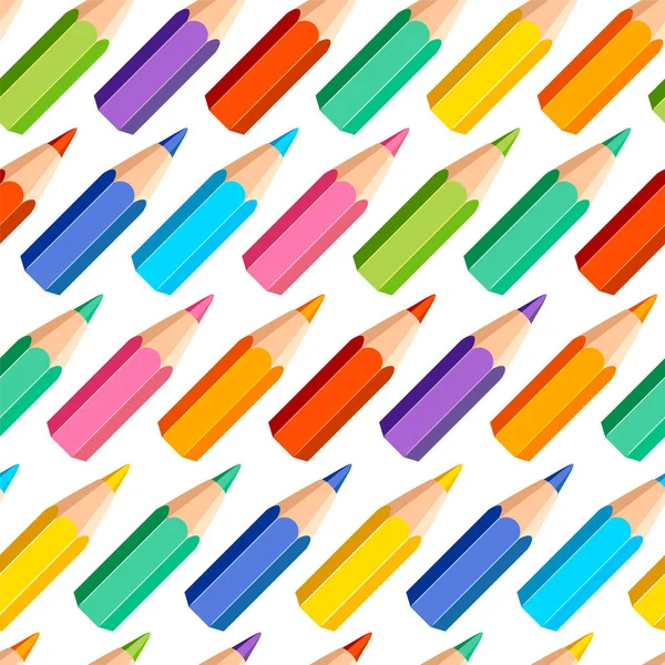 Modello senza soluzione di continuità di matite colorate — Vettoriale Stock