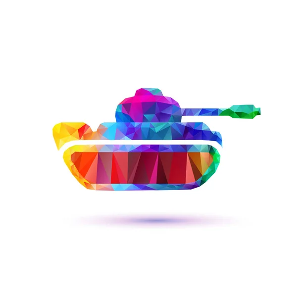 Tank icoon. Lage poly — Stockvector