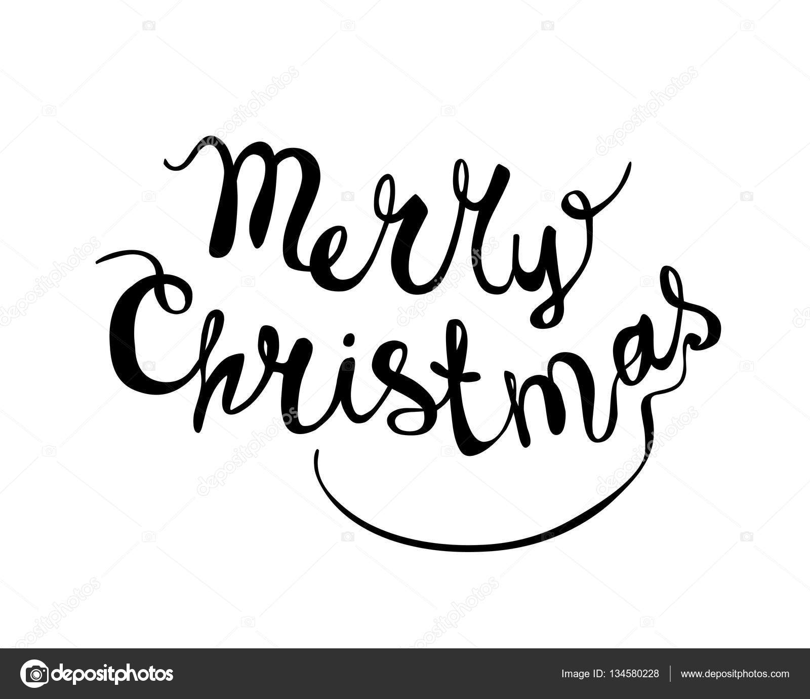 Download Merry Christmas hand writing congratulation — Stock Vector ...
