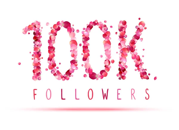 100K (cem mil) seguidores — Vetor de Stock