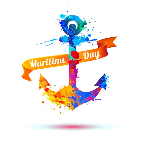 Narodowy Dzień morskiego. Opryskać farby — Wektor stockowy