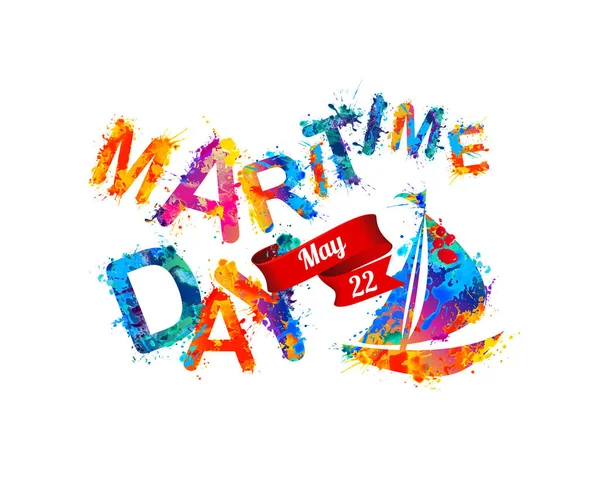 Ulusal Denizcilik günü kartı — Stok Vektör