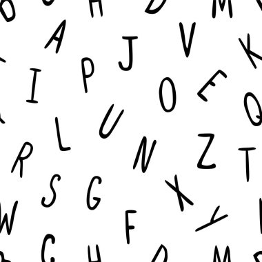 Dikişsiz desen - el harfleri yazılı