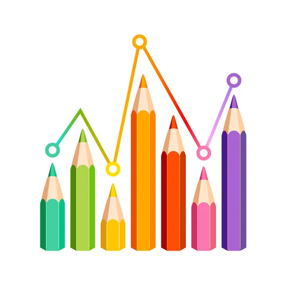 Gráfico barra de lápis — Vetor de Stock