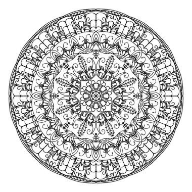 Doğrusal mandala beyaz siyah