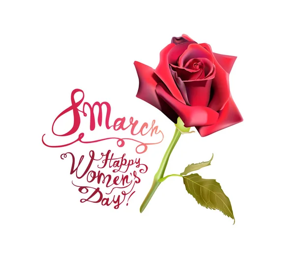 8 марта. С Днем женщин! Роза — стоковый вектор
