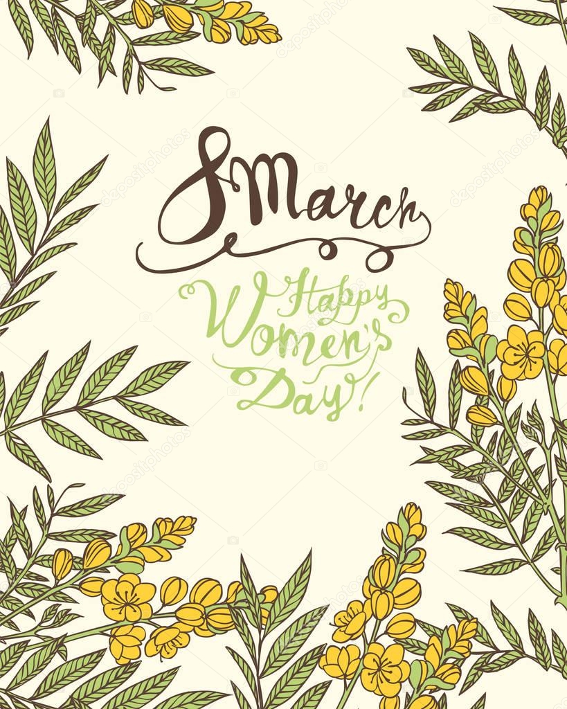 8 march. Happy Woman's Day! Senna flowers