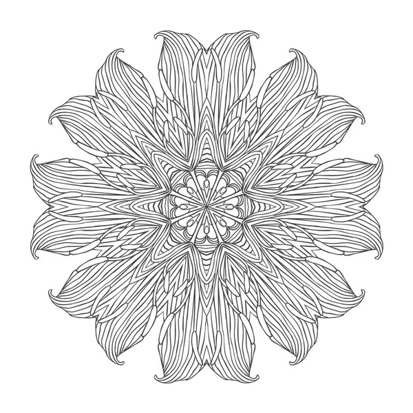 Mandala negro sobre blanco — Archivo Imágenes Vectoriales