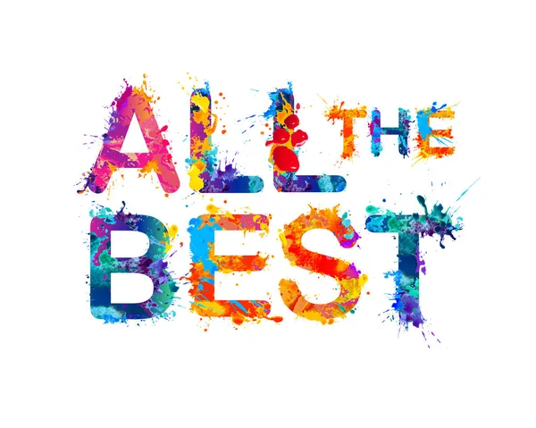 All the best. Splash paint inscription — Stock Vector