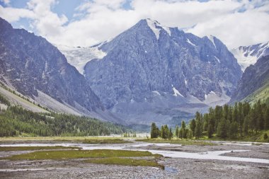 Aktru Nehri Vadisi, Altay Dağları manzara