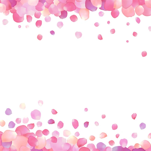 ピンクのバラの花びらと背景 — ストックベクタ