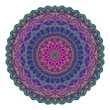 Beyaz noktalı mandala