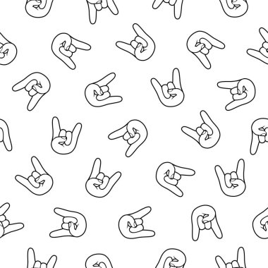 Dikişsiz desen - Rock. El işareti