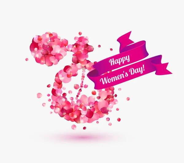 Glad kvinnodagen! 8 mars semester. — Stock vektor