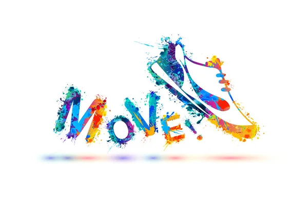 Move! Vector sign. Sneakers. — Stock Vector