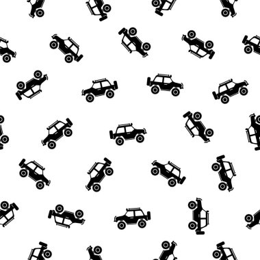 Sorunsuz vektör desen - Jeep seyahat araba beyaz arka plan üzerinde