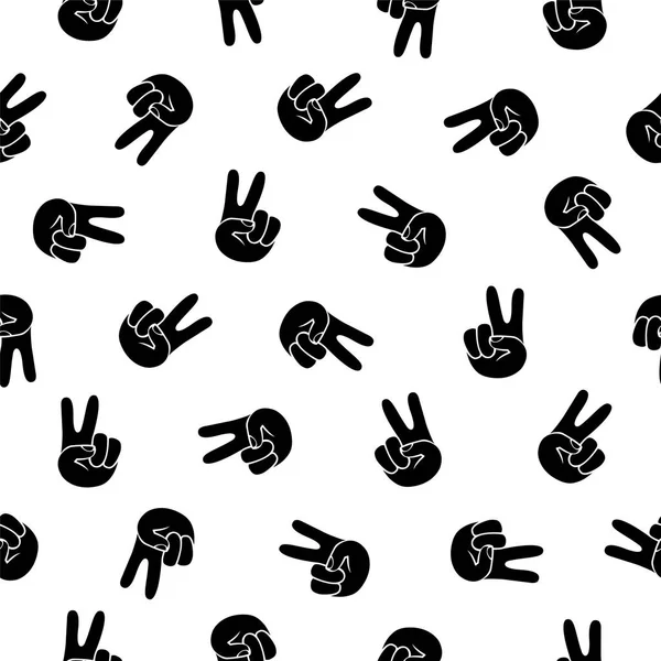 Seamless pattern - peace hand symbol — Stock Vector