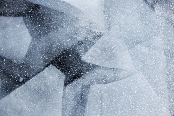 Geometrický vzor Bajkalu ledu. Zimní textura — Stock fotografie