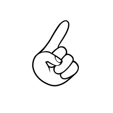 İşaret parmağı. Siyah üzerine beyaz işaretçi simgesi