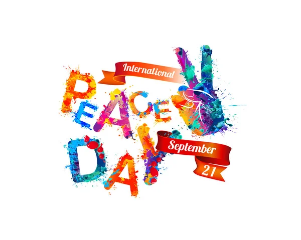 Nemzetközi béke napja. Szeptember 21-én — Stock Vector