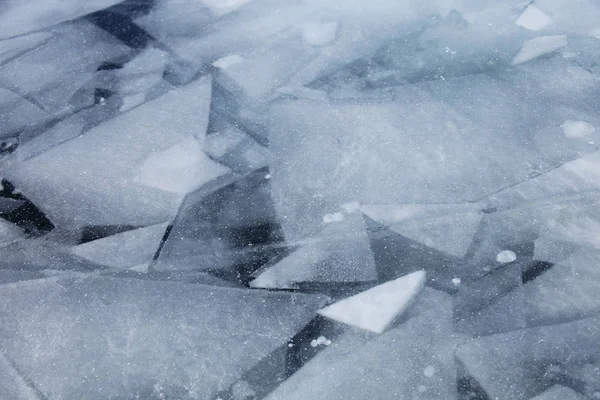 Padrão geométrico do gelo do lago Baikal. Inverno — Fotografia de Stock
