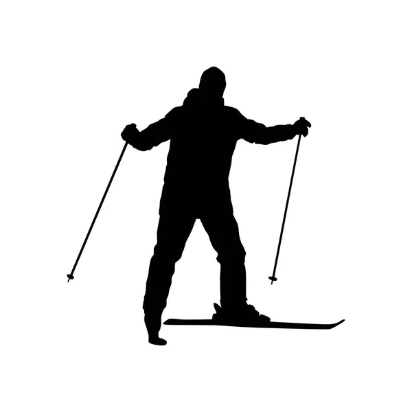 Silhouette of a skiing man — Stock Vector