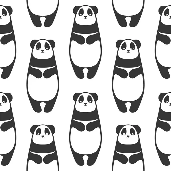 Seamless vector pattern - panda — Stock Vector