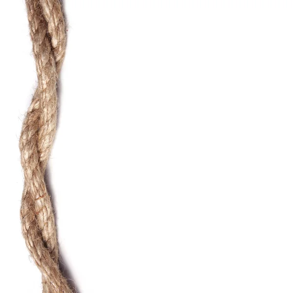 Білий фон зі скрученою мотузкою — стокове фото