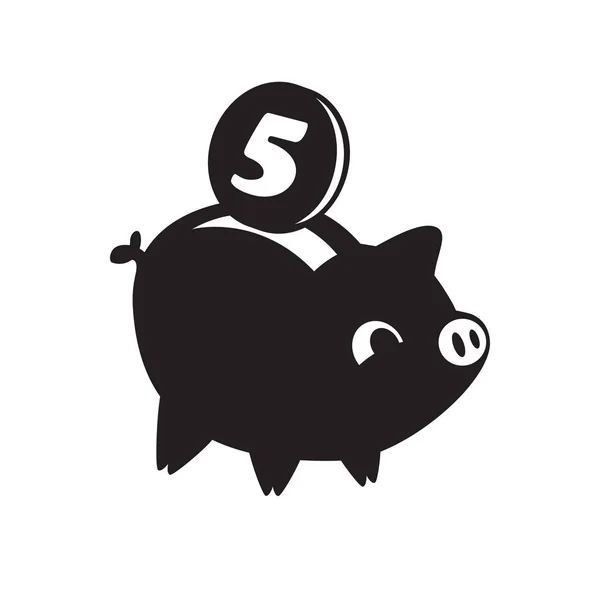 Ikon Piggy Bank. Simbol vektor datar - Stok Vektor