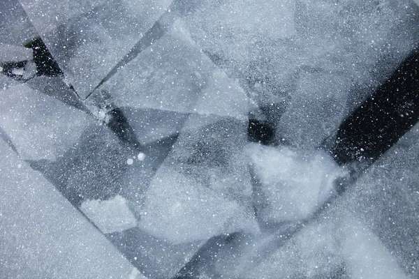 几何图案的贝加尔湖冰。冬天纹理 — 图库照片
