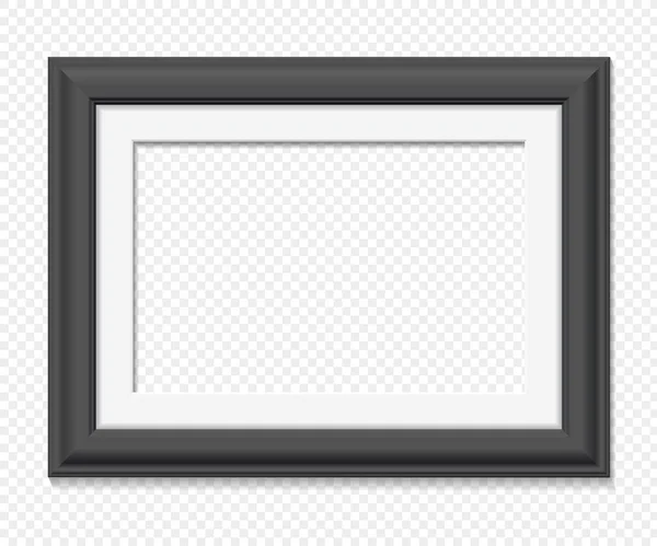 Cadre horizontal rectangulaire vecteur noir — Image vectorielle