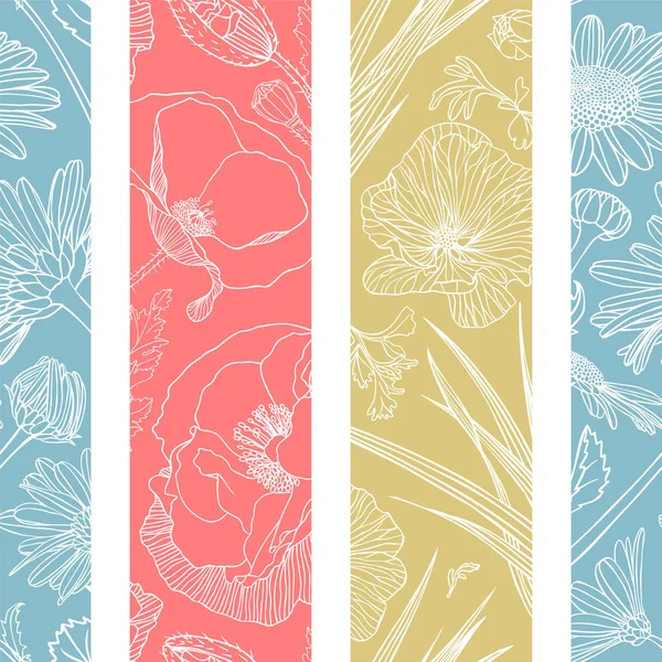 Vector patrón floral sin costura — Vector de stock