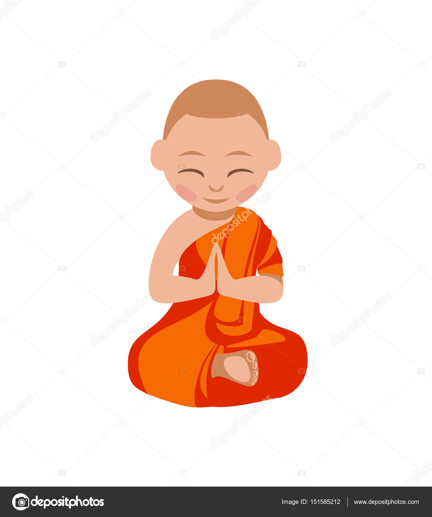 Little boy buddhist monk. Lotus position. Stock Vector Image by ©Ukususha #151585212 Little boy buddhist monk. Lotus position. Stock Vector Image by ©Ukususha #151585212