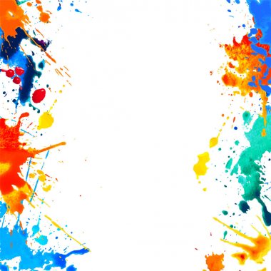 Suluboya splash boya ile beyaz arka plan