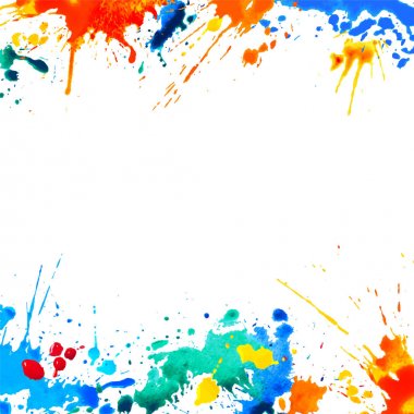 Suluboya splash boya ile beyaz arka plan