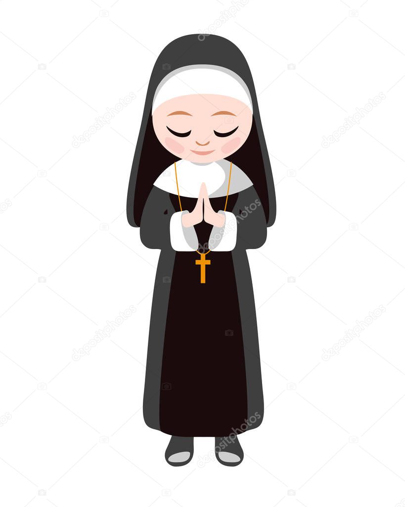Catholic sister nun. Vector 