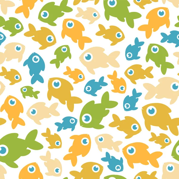 シームレスなベクトル パターン - 魚 — ストックベクタ