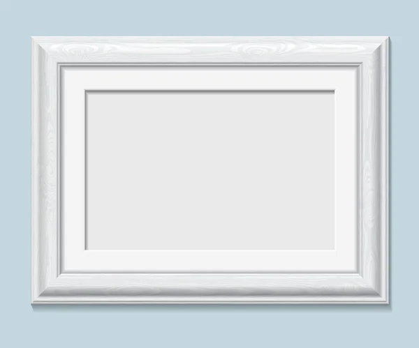 Marco blanco rectangular horizontal a4, vector — Vector de stock